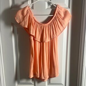 Maurices Peach Sleeveless Ruffled Blouse